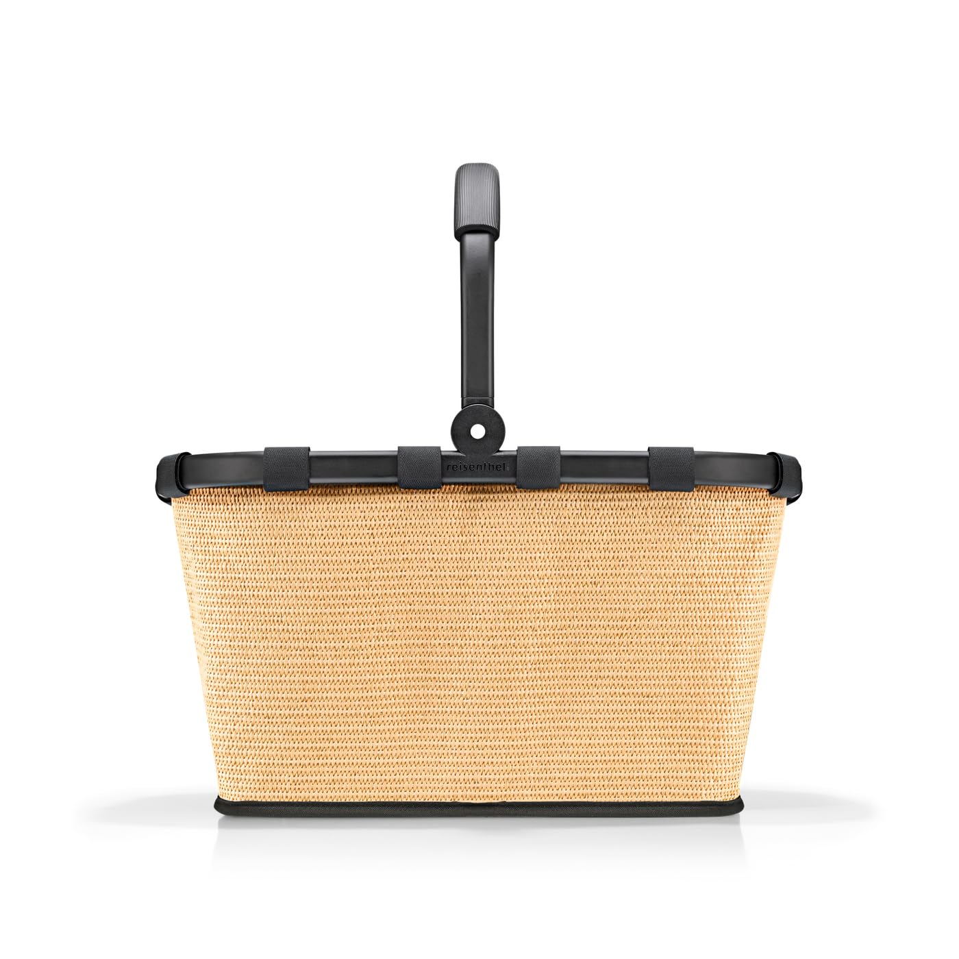 reisenthel carrybag frame raffia black – Stabiler Einkaufskorb mit viel Stauraum und praktischer Innentasche – Elegantes und wasserabweisendes Design