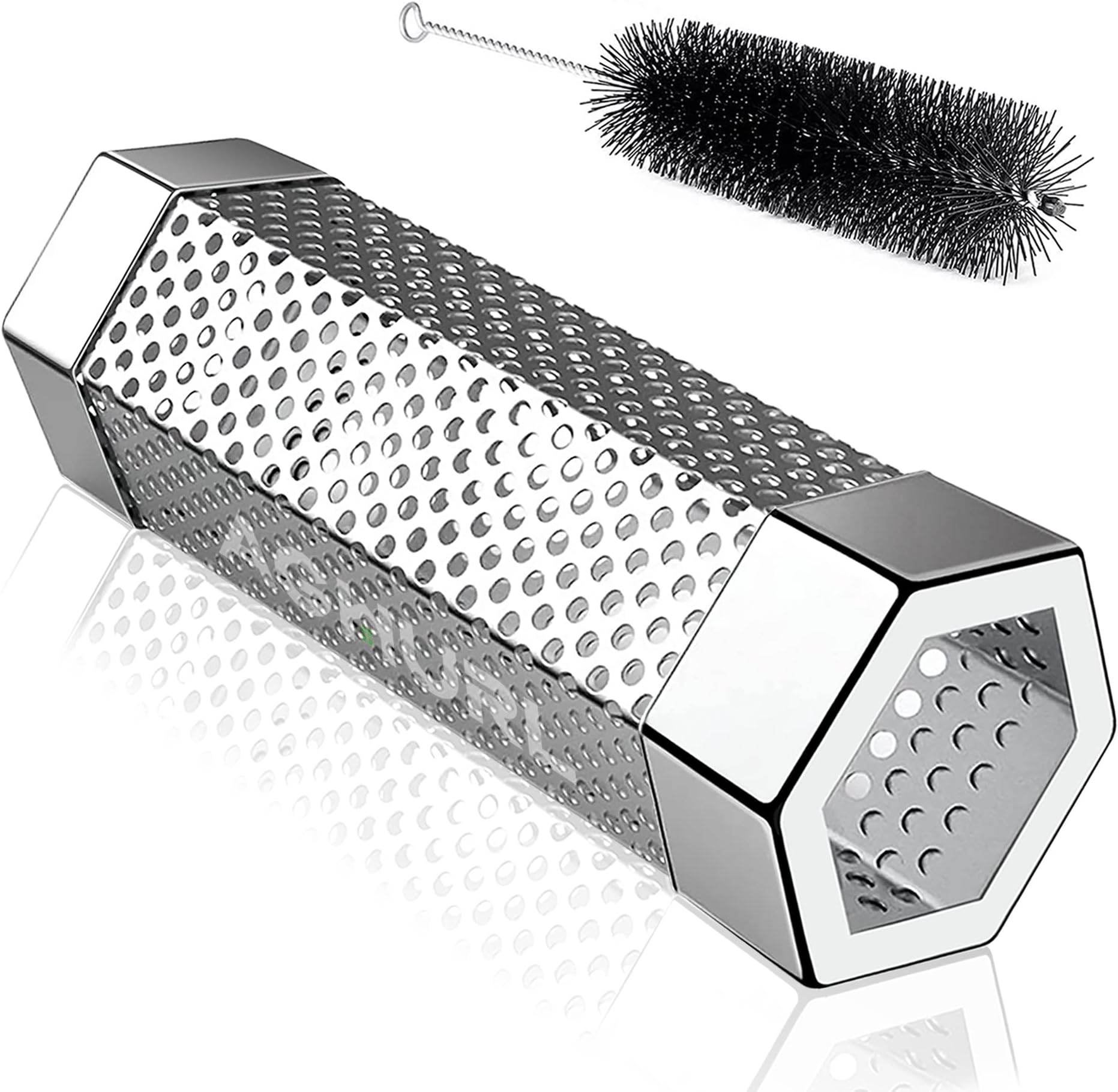 AGHURL Smoke Tube, 6 inches Stainless Steel Pellet Smoker Tube with Cleaning Brush for All Grill or Smoker, Hot or Cold Smoking