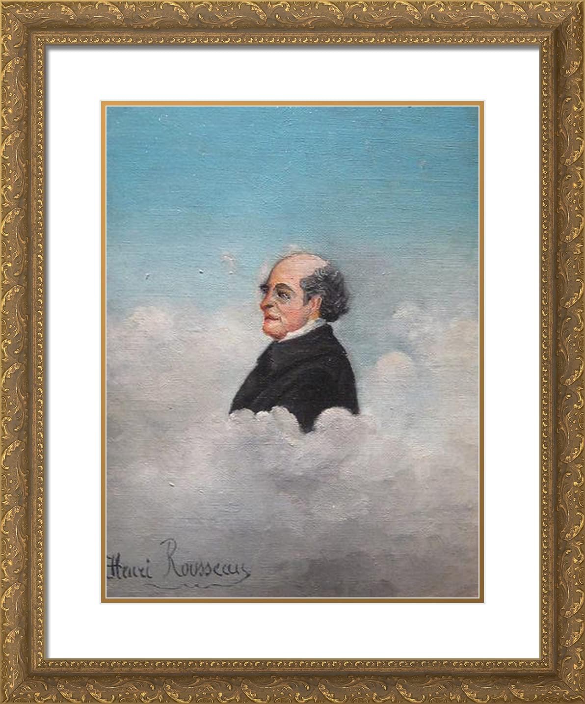 ArtDirect Rousseau, Henri 20x24 Gold Ornate Framed Art Print with Double Matting Titled: Portrait of the Father of the Artist