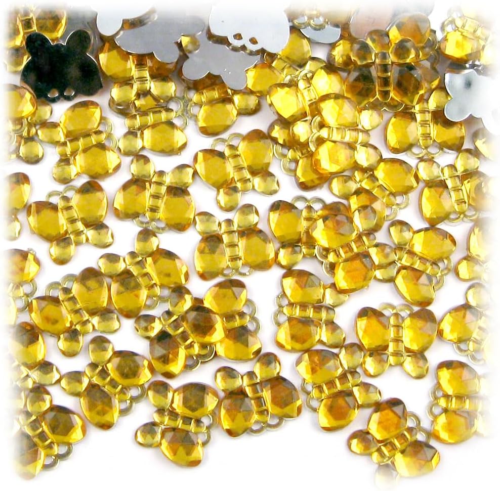 The Crafts Outlet 1,000pc Rhinestones Butterfly 10mm - Flatback Emerald Green EGR