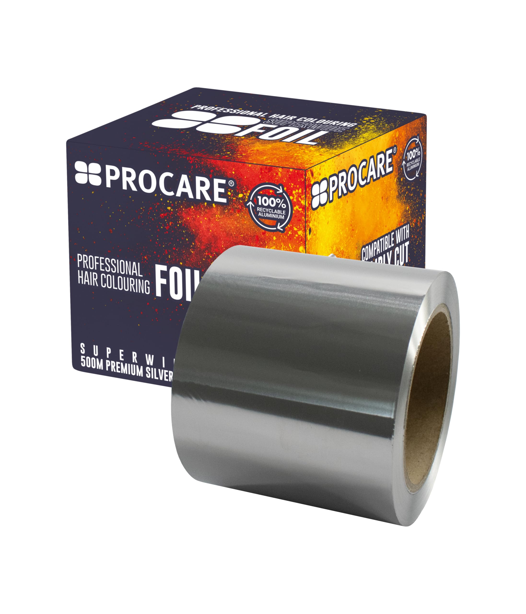 Procare Premium Super Wide & Long Silver Roll (120mm x 500m) - 500m Long Hair Foils for Highlighting, Colouring & Styling. Hair Colouring Roll Silver Foil for Professional Salon Use. — image 1