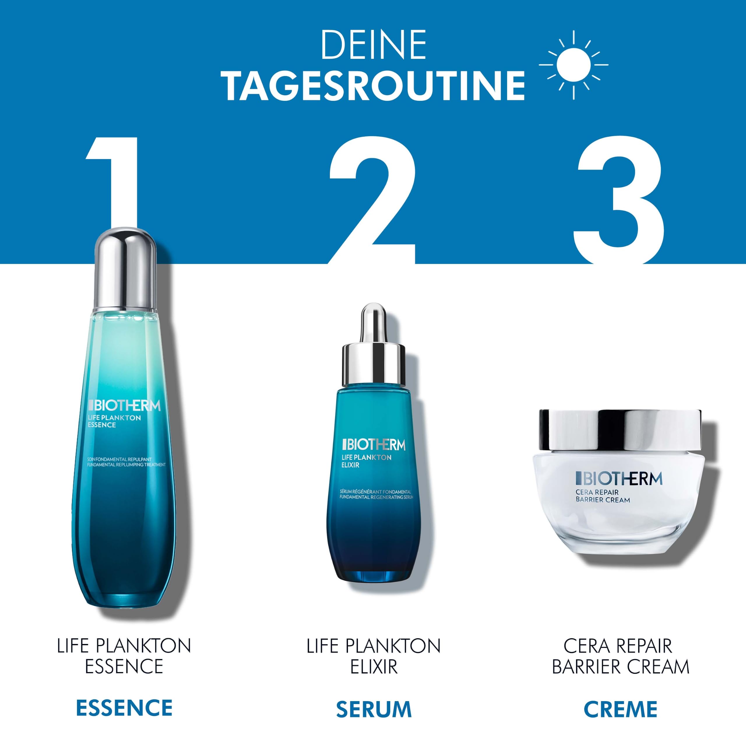 Biotherm Life Plankton Essence, feuchtigkeitsspendendes Serum mit Life Plankton, belebende Tagespflege für eine strahlende Haut, Gesichtsserum mit Anti Aging Effekt, 125 ml