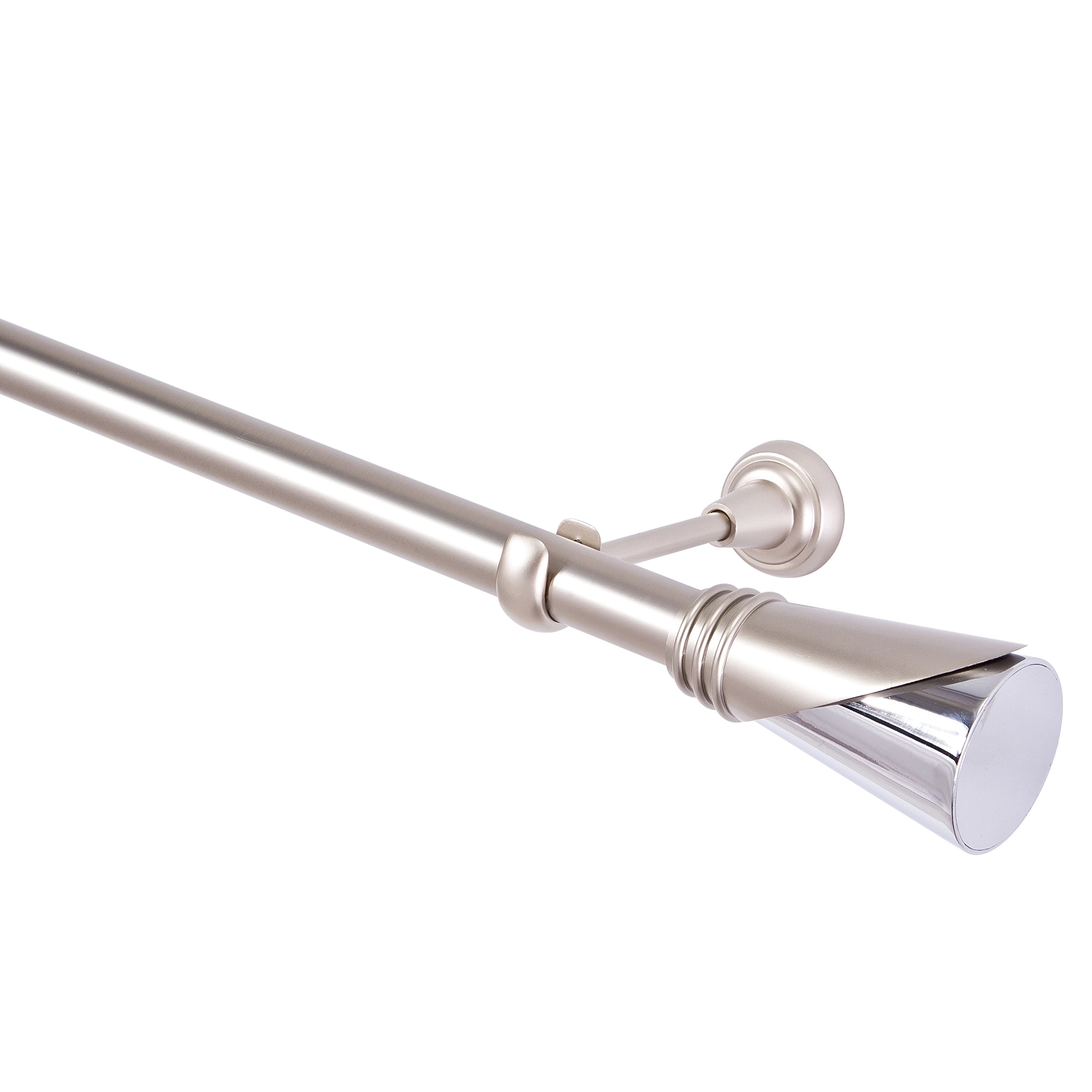 Tringle à rideaux en métal chromé mat 25 mm 140