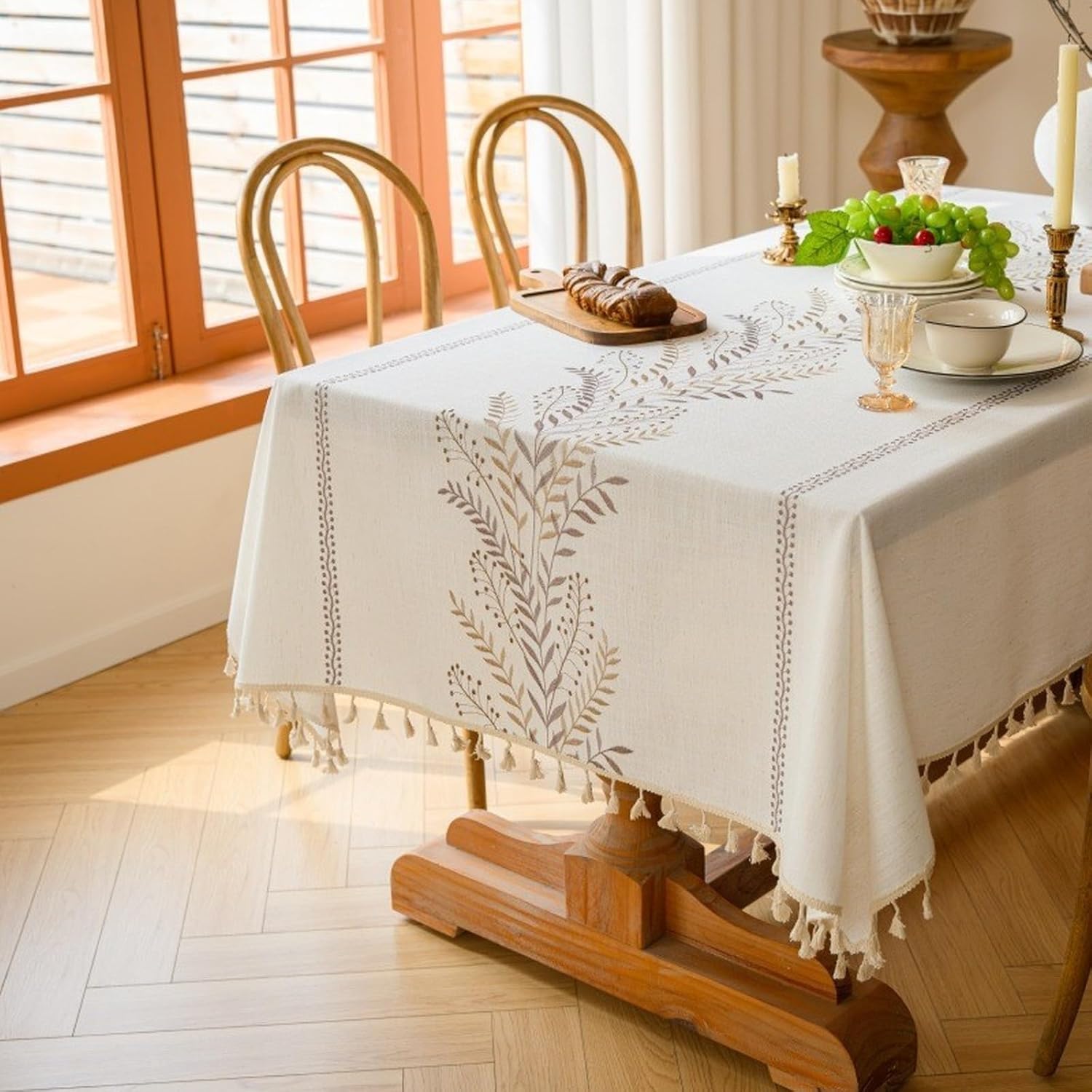 Tovaglia impermeabile grigia 120 x 160 cm | Tovaglia versatile in stile country per cucina, buffet, feste, campeggio | Resistente, elegante, facile da pulire