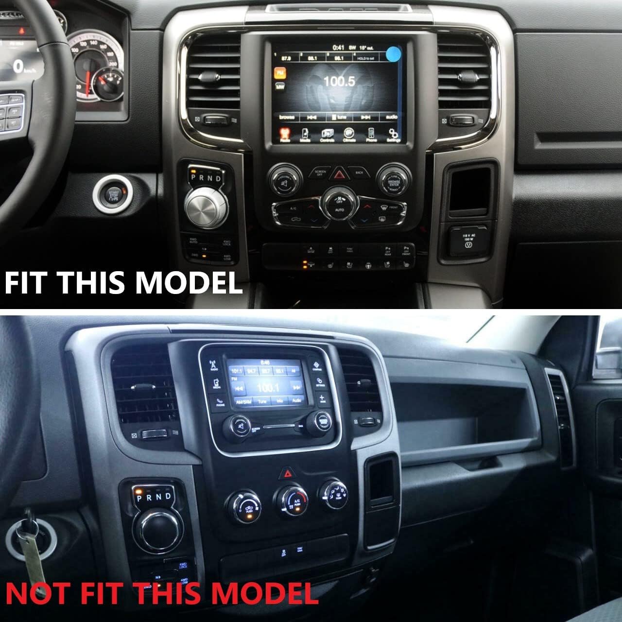 Chrome Central Control AC Vent Navigation Panel Screen Dash Board Trim Cover Accessories For 2013-2018 Dodge RAM 1500 2500 3500