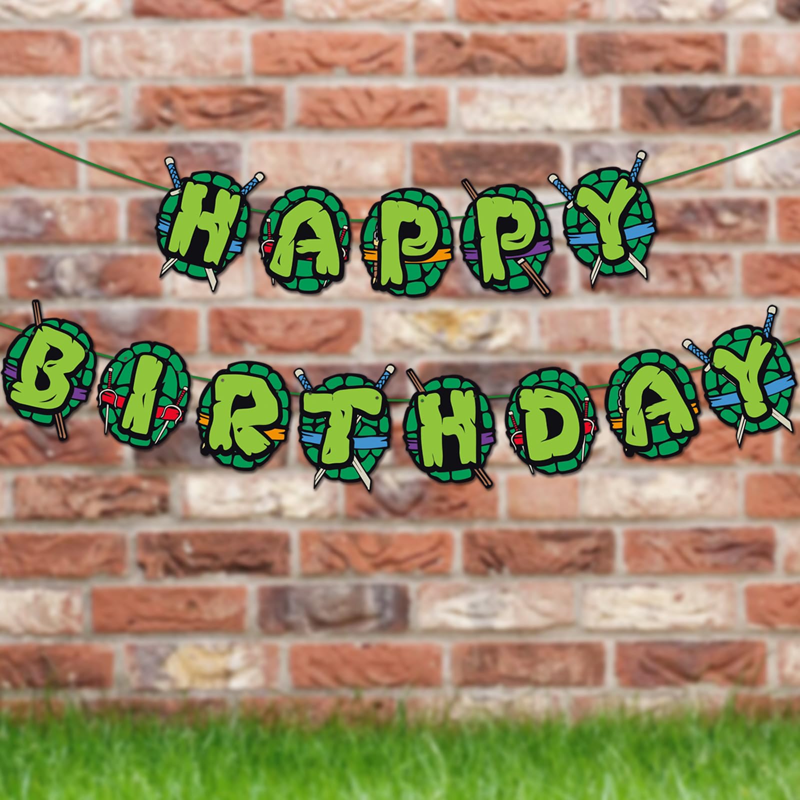 Superhero Happy Birthday Banner – Green American Comics Style Garland For 1st Birthday Party Decor - View #4
