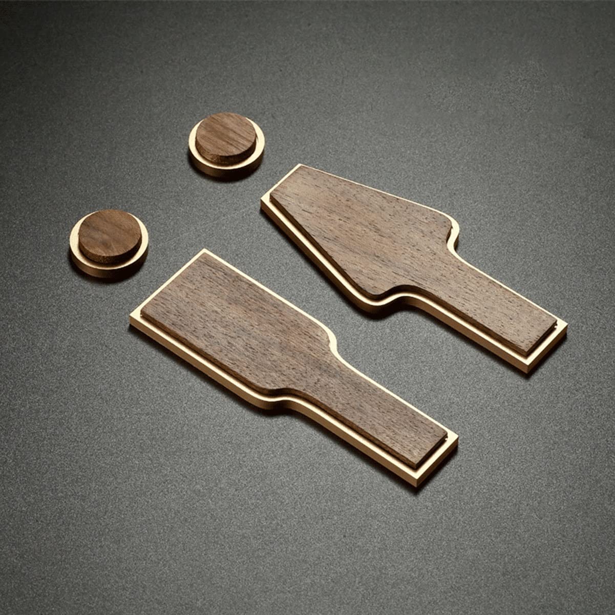 Letreros de baño for hombres y mujeres en negro y dorado - 2 piezas(Gold)