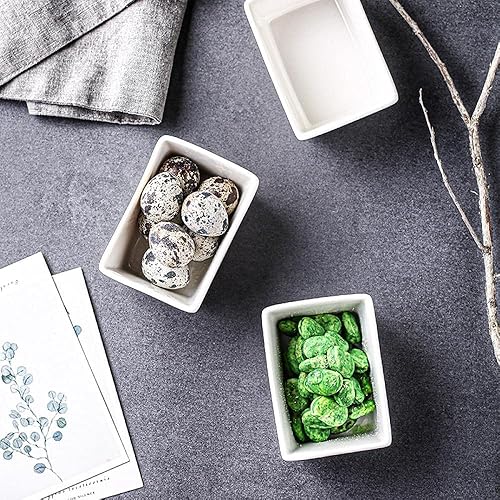 Miniatura 3 de Sizikato Tazón de la bolsa de té del sostenedor del paquete del azúcar de la porcelana blanca pura, 5 onzas