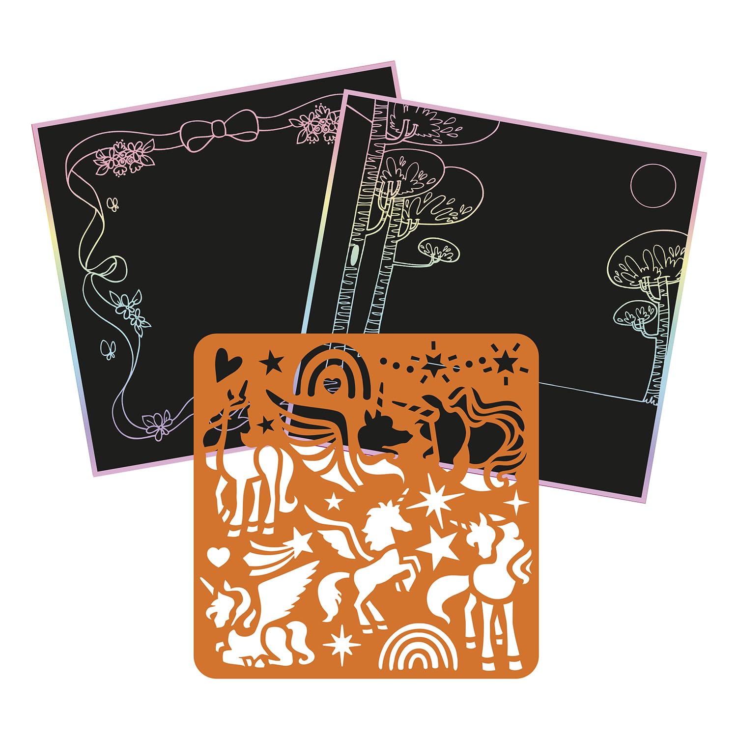 Avenue Mandarine GY161C, A Graffy Scratch Booklet of 24 pre-Printed Scratch Cards + 1 Stencil and Wooden Stylus Included - Image 3