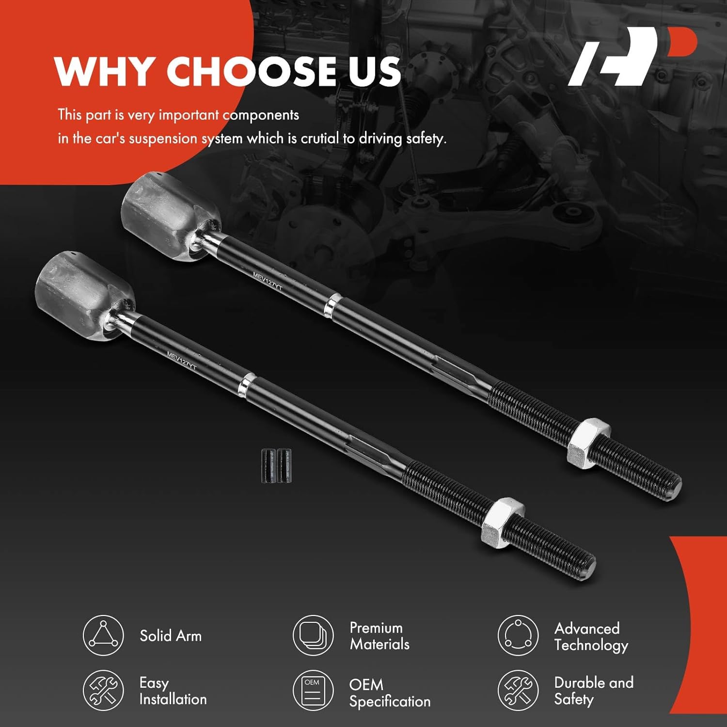 A-Premium 2 x Front Inner Tie Rod Ends, Compatible with Ford Mustang 1994-2004, Taurus 1986-1995, Aerostar 1986-1997, Thunderbird 1989-1997 & Lincoln Continental, Mark VIII & Mercury Cougar, Sable