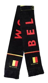 KNK 2026 Soccer Fan Scarf – Double Sided Reversible Football Supporter Scarf with Soft Velvet Feel (Belgium)
