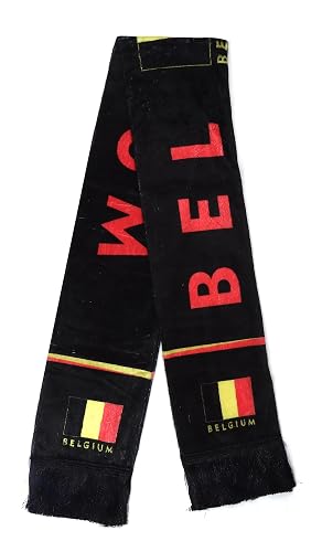 KNK 2026 Soccer Fan Scarf – Double Sided Reversible Football Supporter Scarf with Soft Velvet Feel (Belgium)