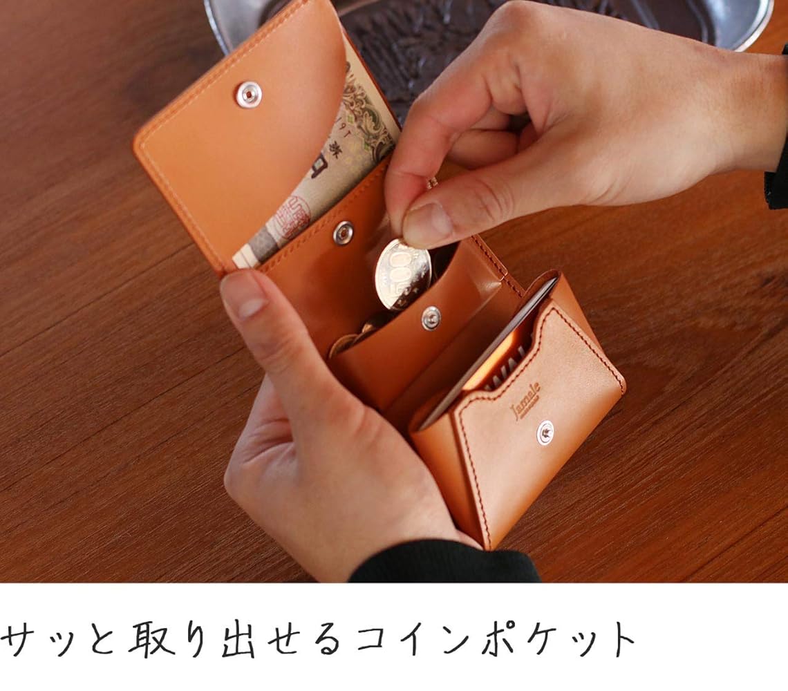 【Jamale】ジャマレ　本革レザー二つ折り財布 Jamale [10%offクーポン]本革 折り財布 メンズ 牛革 ミニ財布 二