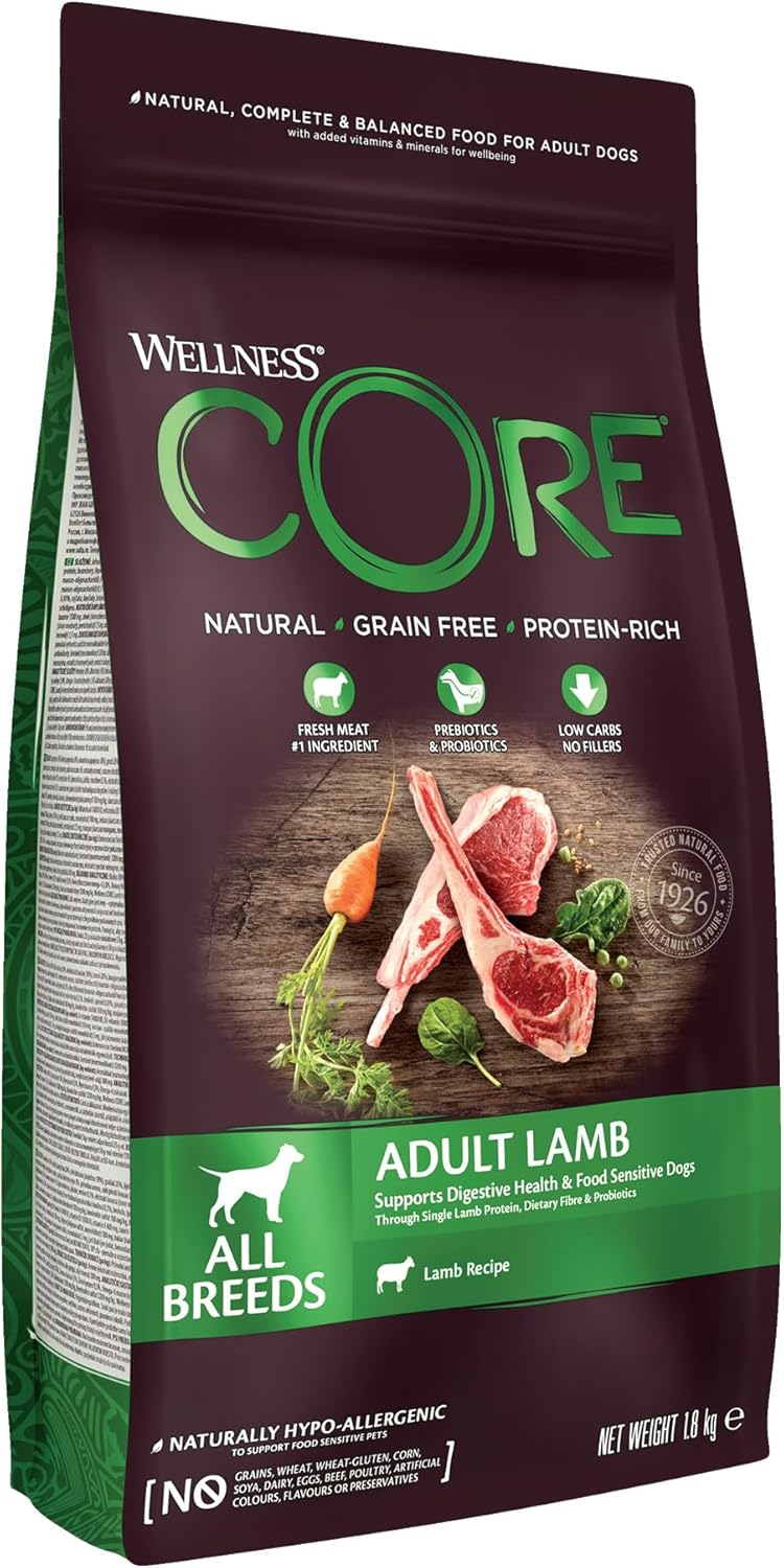 Wellness CORE Adult Lamb, Dry Dog Food, Dog Food Dry for Healthy