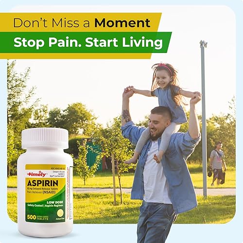 Miniatura 7 de TIME-Cap Labs - 500 tabletas de aspirina de dosis baja de 81 mg con recubrimiento entérico, analgésico de AINE y reductor de fiebre para adultos,
