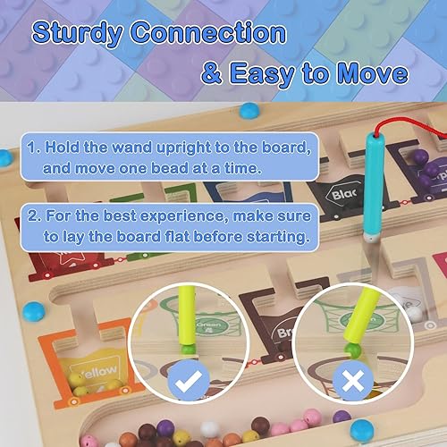 Miniatura 3 de Montessori - Laberinto educativo de madera para clasificar y contar, regalo de aprendizaje para niños en edad preescolar, juguete de habilidades