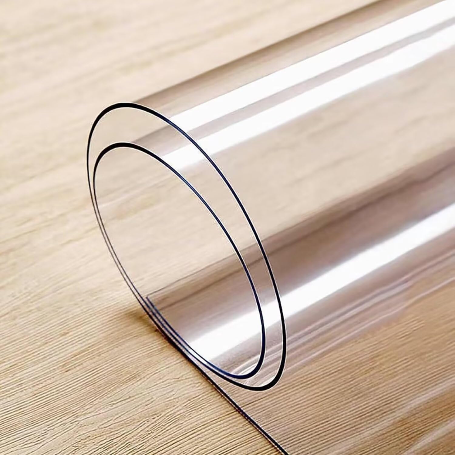 MRVAKDYDI Clear Table Protector, Clear Table Protector 1.5mm Waterproof PVC Multiple Sizes(35.4 x 23.6 inch (Rectangular))