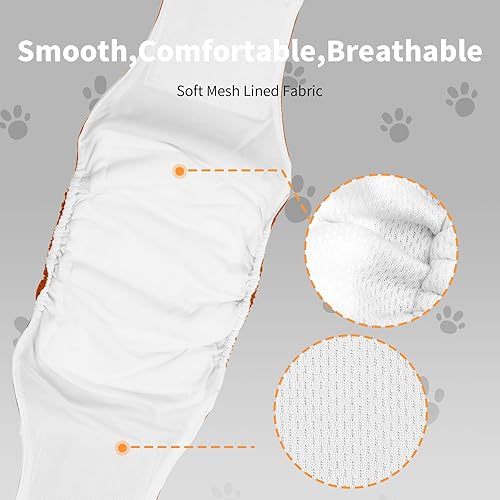 Miniatura 4 de Bandas para el Vientre para Perros Machos (Paquete de 5), Envolturas Premium Lavables Reutilizables para el Vientre de Perros Pequeños a Prueba de