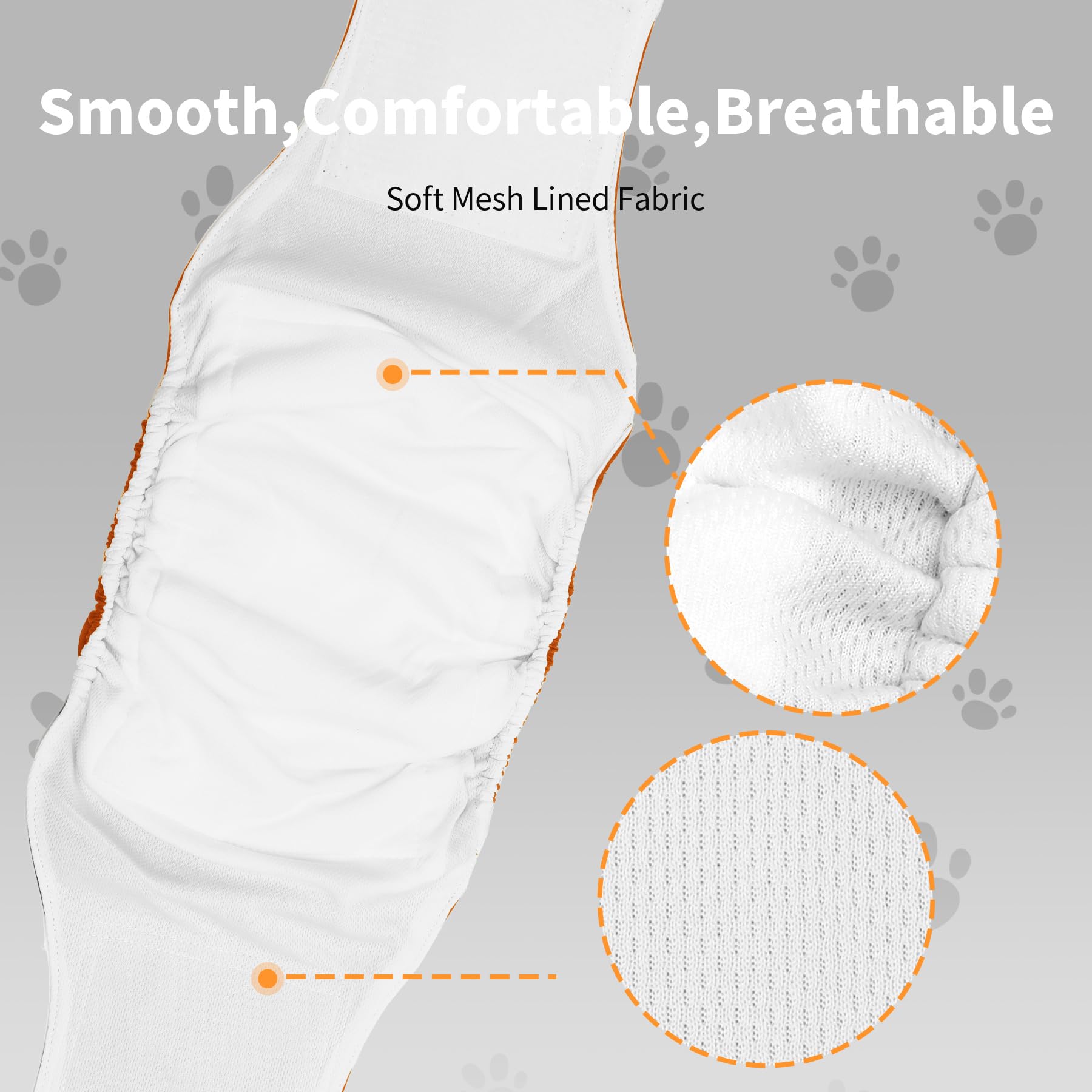Vecomfy Bauchbänder für männliche Hunde (5er-Pack), hochwertig, waschbar, wiederverwendbar, extra groß, auslaufsicher, Größe XXL