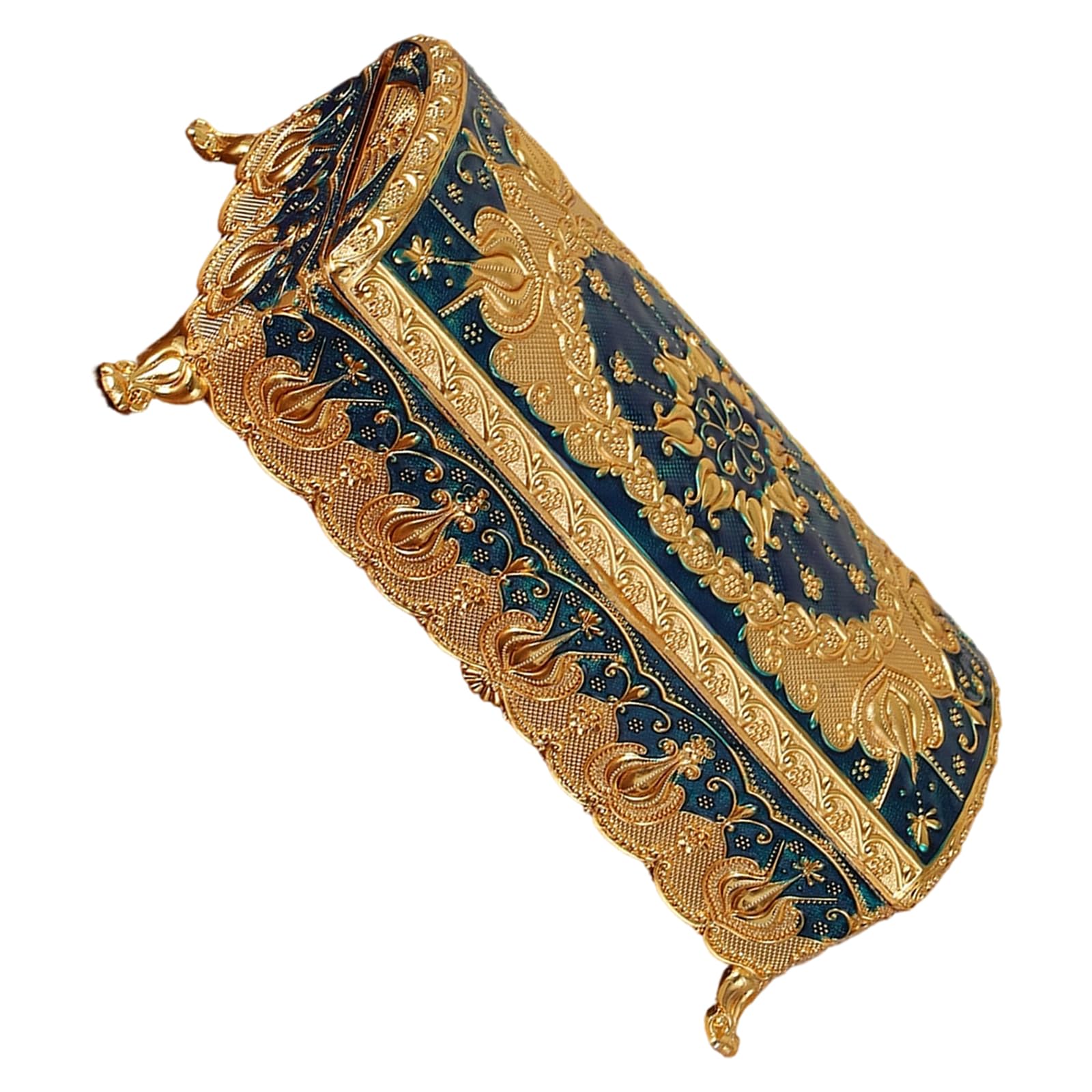 Qusinfc Zincs Alloy Enameled Trinket Box for Organizing and Protecting Jewelry Accessories Holder for Necklaces and Earrings Old Coating Jewelry Box