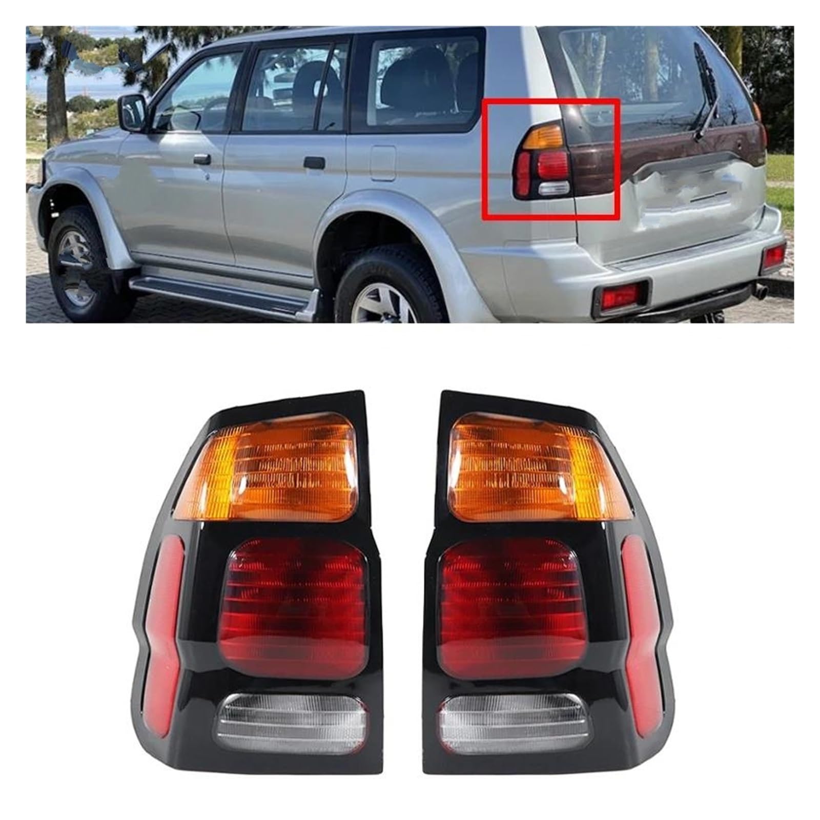 Luz Trasera Luz Trasera De Parachoques Luz De Freno Y Luz De Freno para Mitsubishi para Pajero para Montero para Sport 1999 2000 2001-2008 Piloto Trasero(Izquierda)