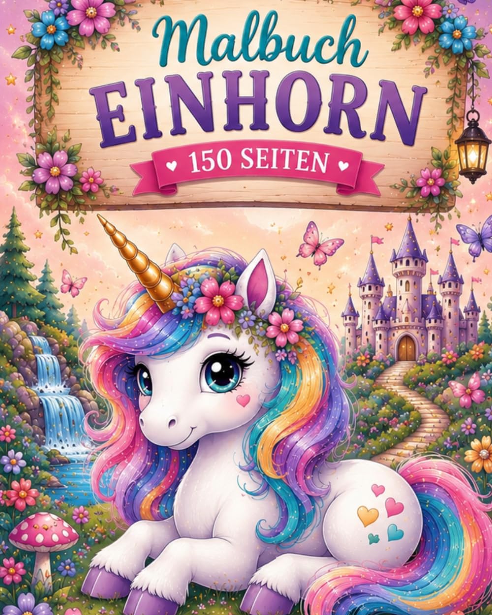 Malbuch Einhorn, Fee 150 Seiten NEU noch schöner: **150 Ausmalbilder, – Magischer Malspaß für Kinder mit niedlichen Einhörnern, Kawaii-Motiven und Fantasy-Abenteuern*