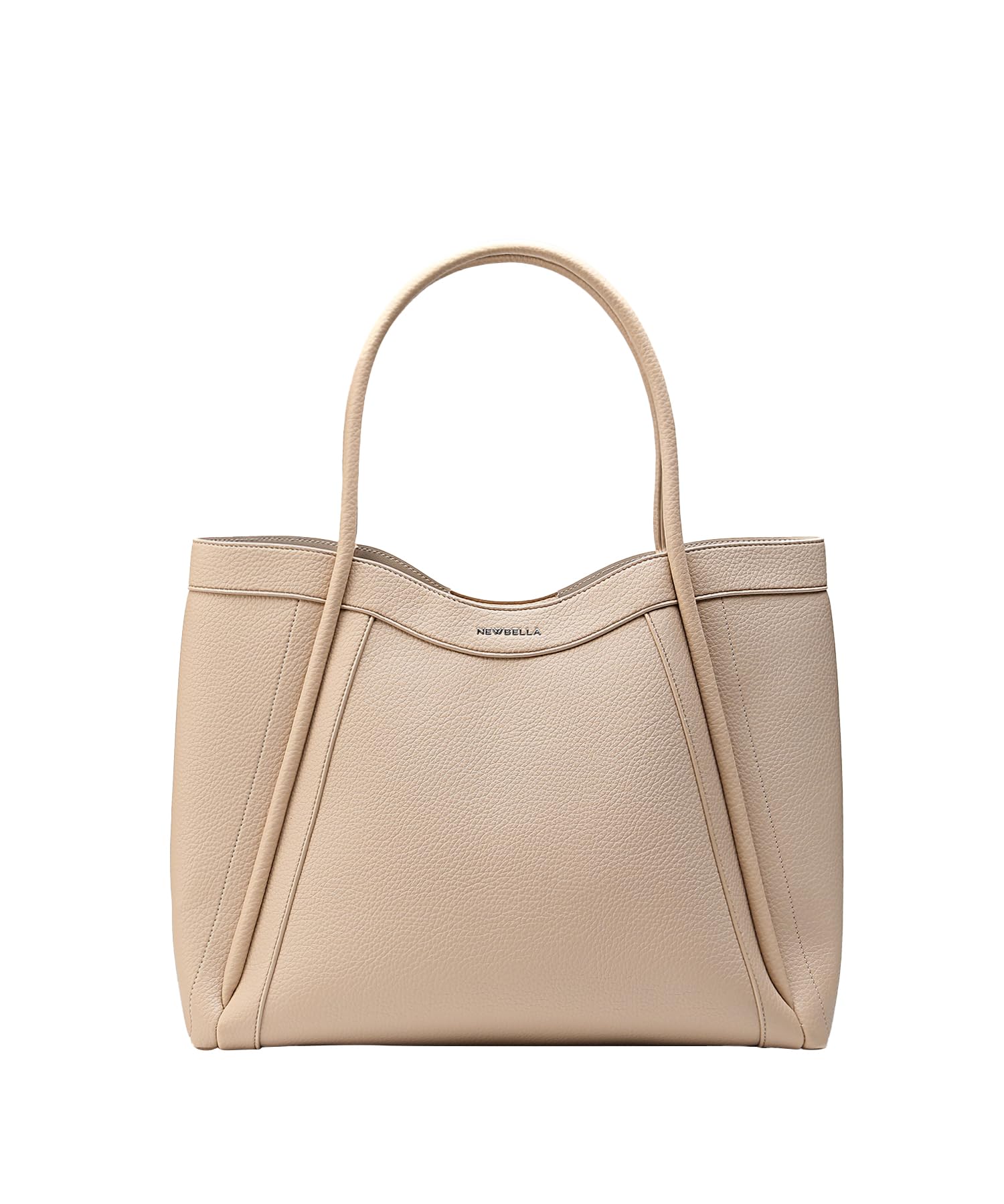 NEWBELLA Women's Medium Tote Bag, Shoulder Bag with Top Handle, Spacious Casual Purse for Work, Travel, Office (Apricot-Large)