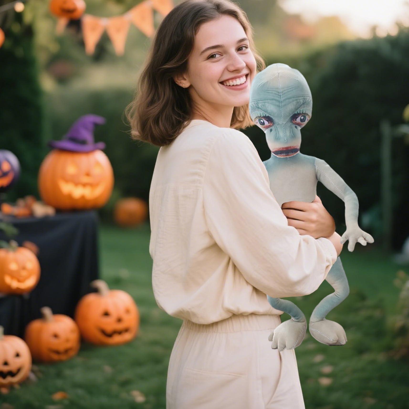 Jorzer Alien Plush, Animales de Peluche de Tela Suave, Gris, 23, 6 Pulgadas, 1 Paquete.