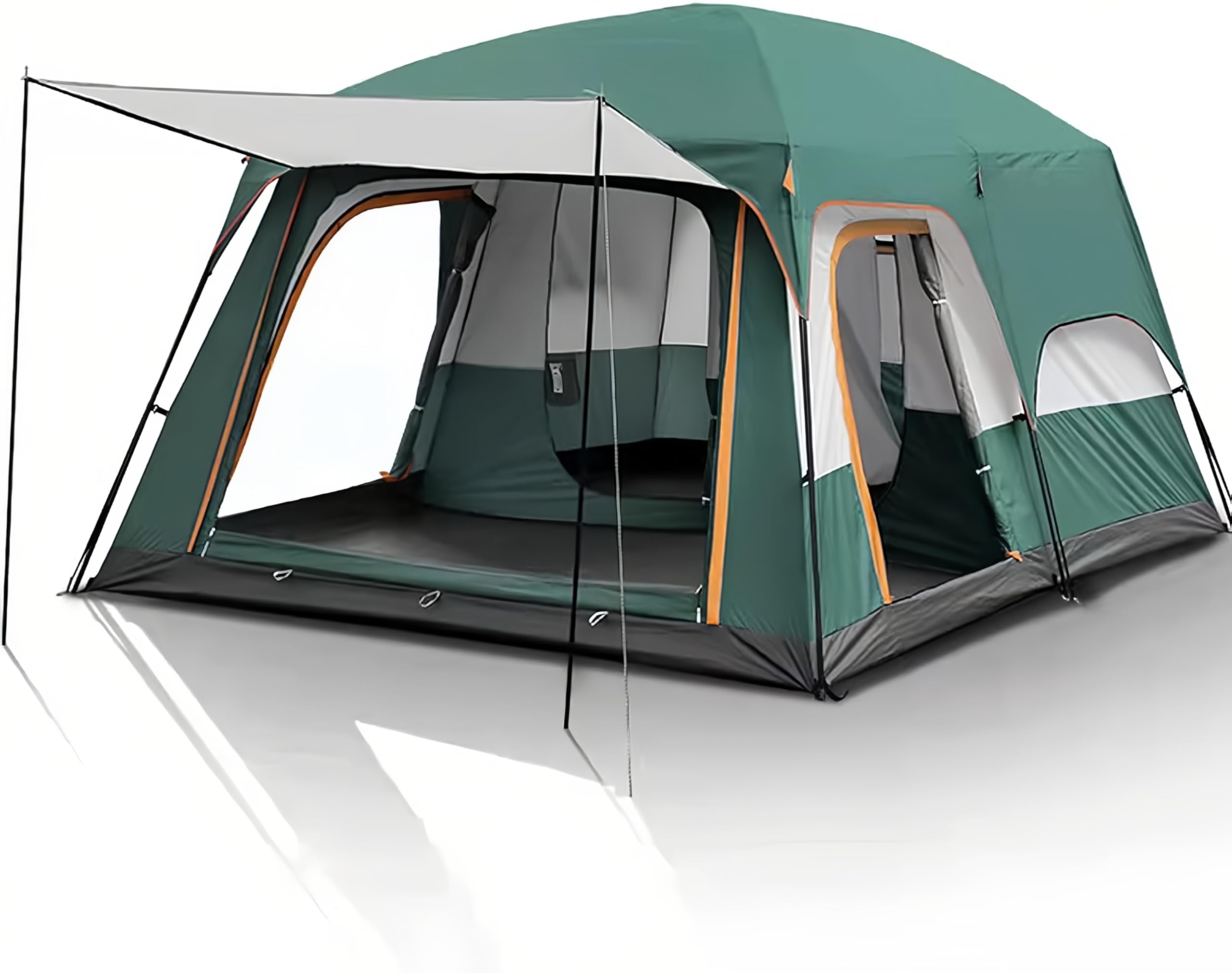 Tente de camping pour 4 à 6 personnes, avec 2 chambres et 1 salon, 310 x 210 x 180 cm, tente familiale, tente de glamping avec sol de tente amovible, pour le camping, les voyages