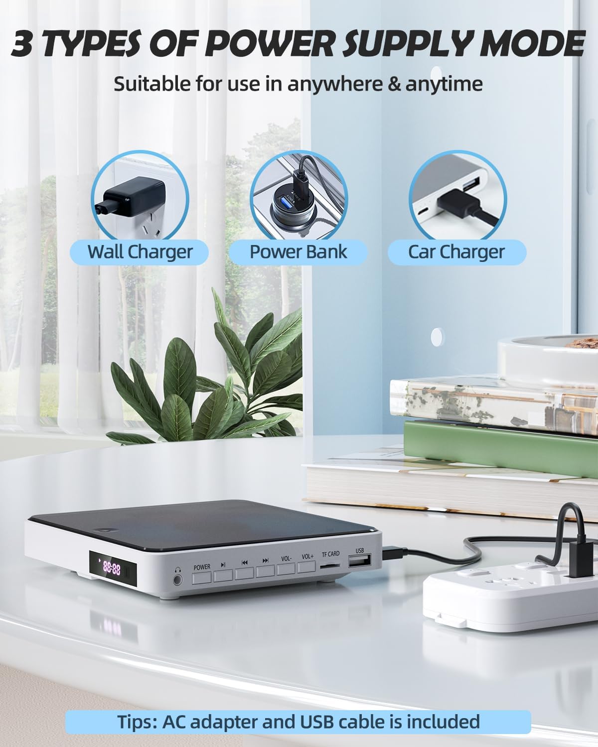 Mini DVD Player HDMI ARAFUNA 1080P DVD Players for TV Support USB, Micro-SD, CDs with Remote Control Small Region Free DVD Player for Home with HDMI AV Output Support PAL/NTSC