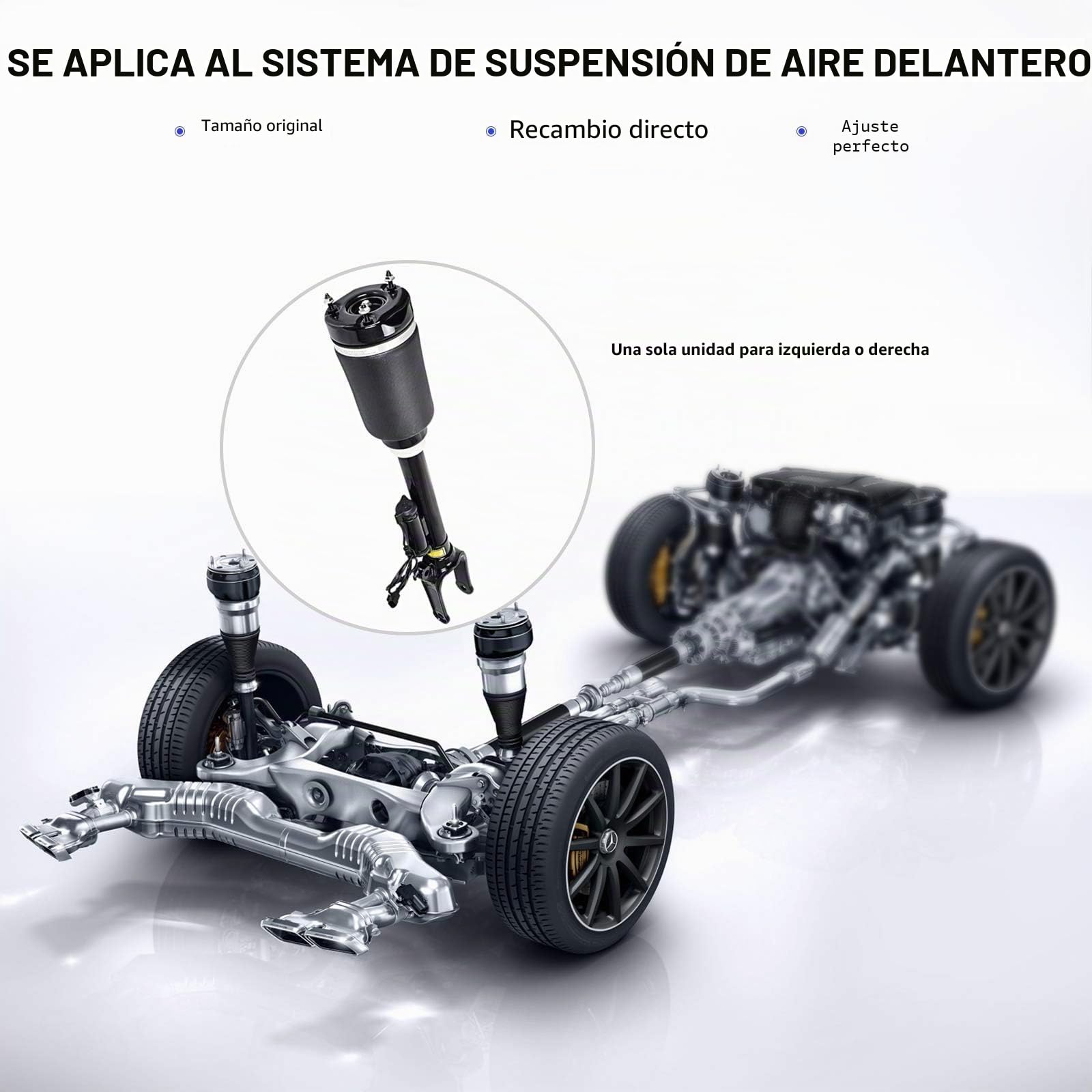Air Shock Delantero Compatible con 2005-2012 Clase GL X164 Clase M W164 Reemplazo para 1643205913 1643204313 1643204413