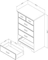 Vista 3 de Cajonera de 5 cajones South Shore Versa Collection, Madera