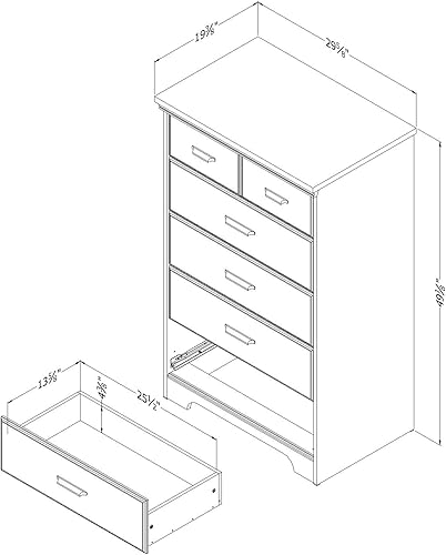 Miniatura 3 de Cajonera de 5 cajones South Shore Versa Collection, Madera