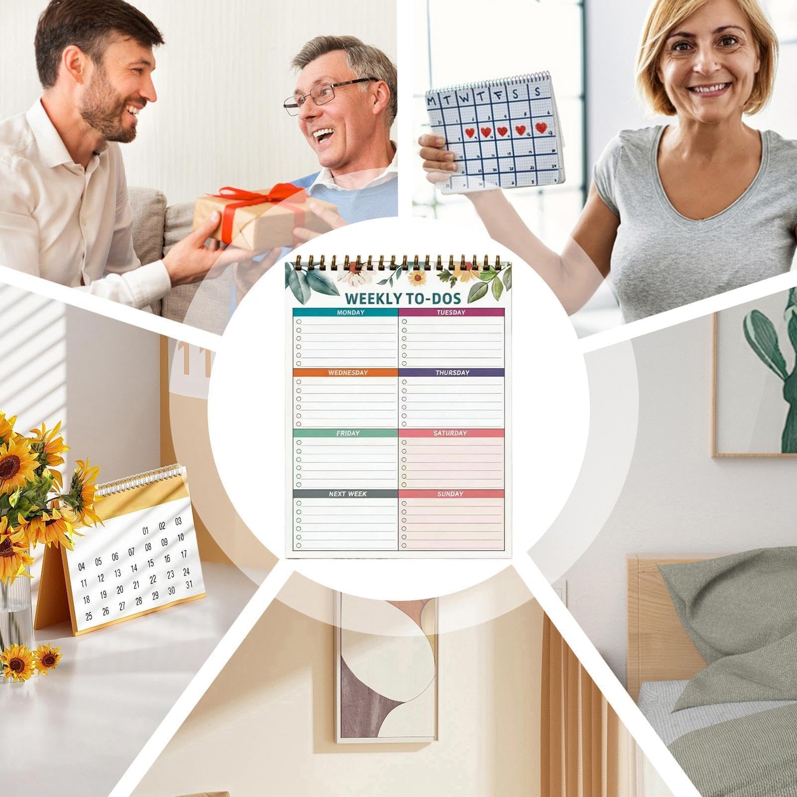 Undatierter Wochenplaner mit Notizbuch – Ideal für Zuhause & Küche