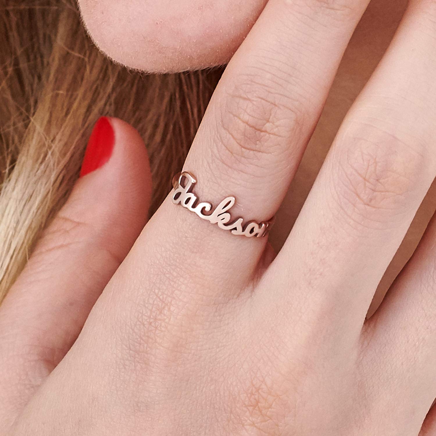 MyNameNecklace Personalisierter Namensring für Damen, personalisierbar, bedeutungsvolles Sterlingsilber-Geschenk