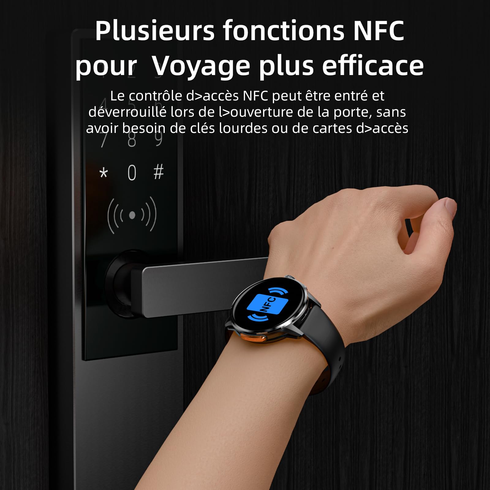 LOKMAT Montre intelligente Android avec carte SIM 4G, 1,6", AMOLED grand écran 3 Go + 32 Go, pour hommes et femmes, avec caméra rotative, WiFi, GPS, tracker d'activité de fitness (noir)