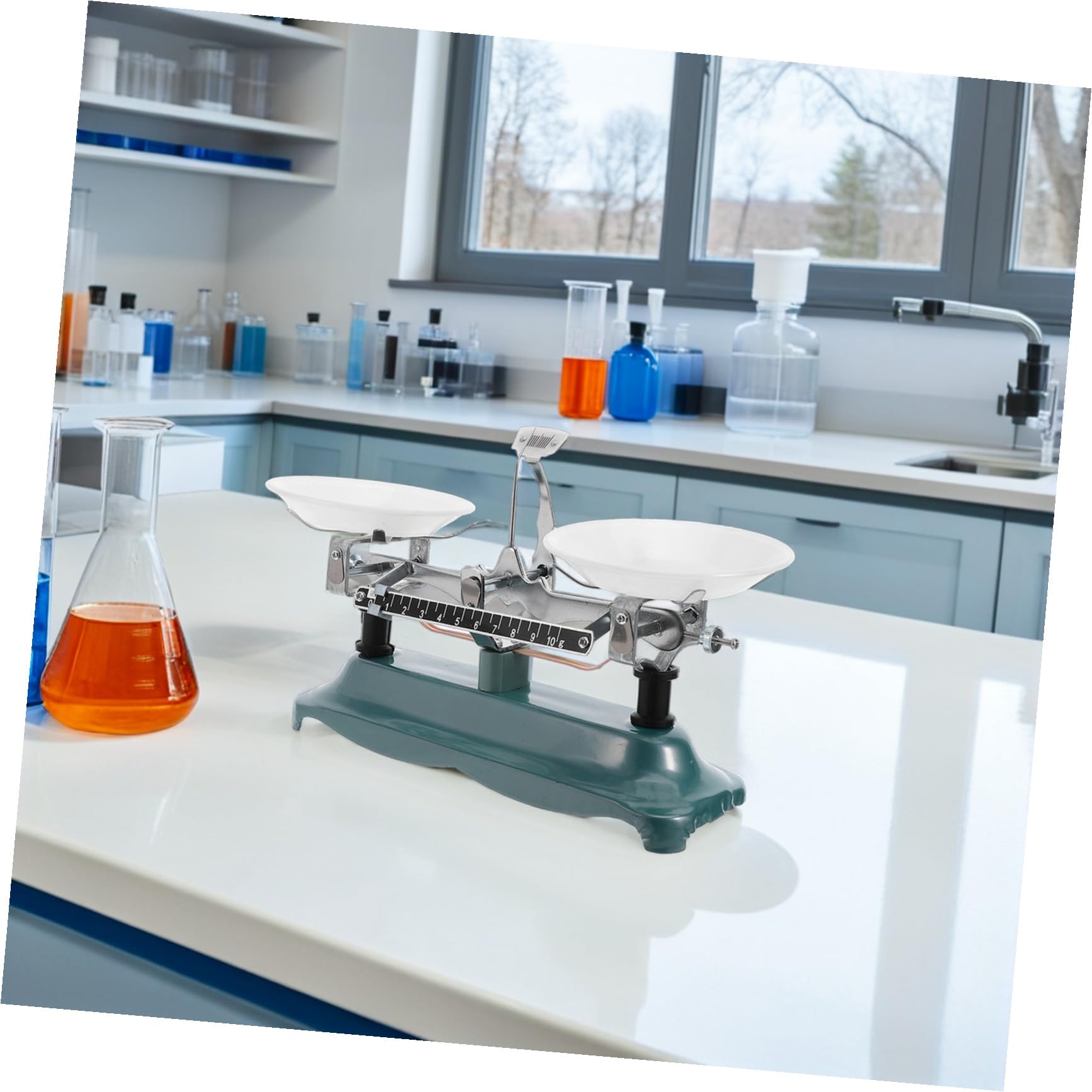 Laborwaage Präzise 500g Kapazität mit Eisen Mechanische Genauigkeit Inklusive Gewichten Pinzette für Schul und Laborunterricht