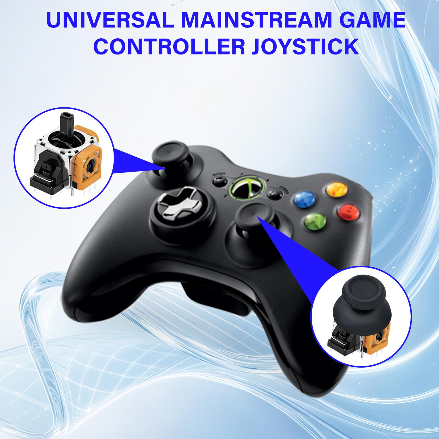 TILONKJ 4Pcs Módulos de Joystick de Efecto Hall Anti-Drift para Mando de PlayStation 5 (PS5) con Sensor Analógico 3D, Fundas de Pulsadores y Juego Completo de Herramientas de Instalación