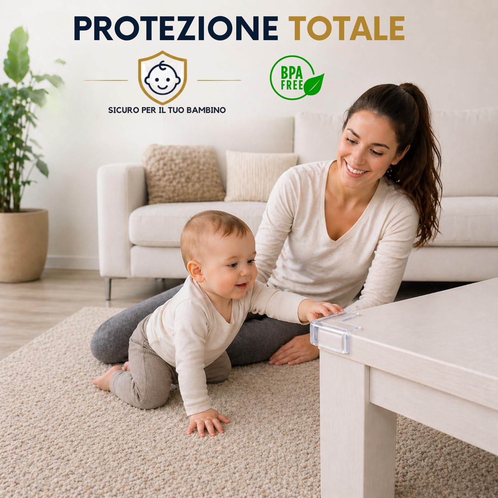 Paraspigoli Bambini 12 Pezzi Angolari PVC Trasparenti Copri Spigoli Tavolo Protezione Casa