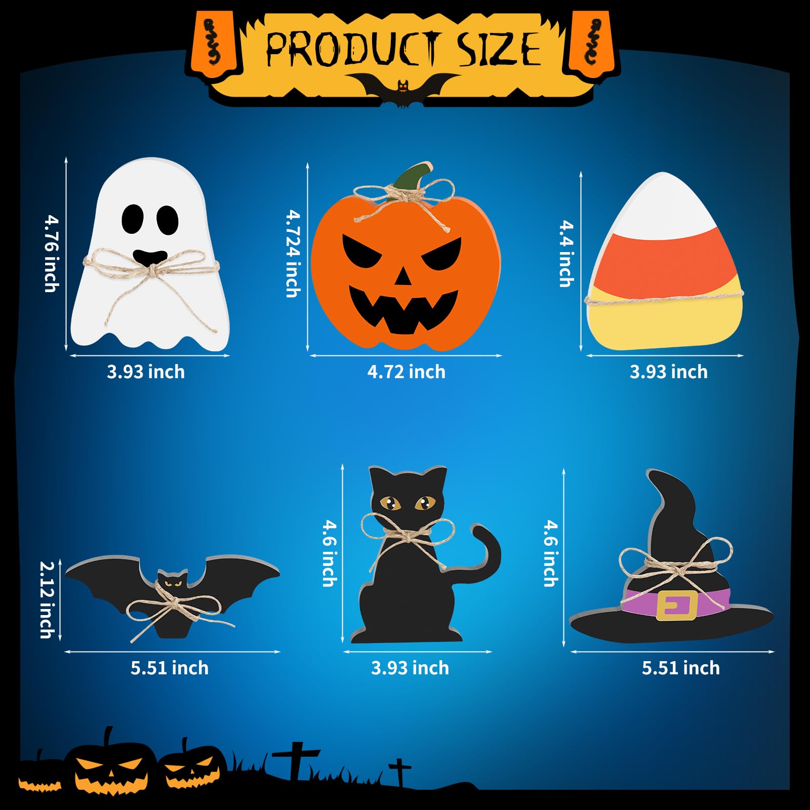 6PCS Halloween Wood Signs, Halloween Tiered Tray Decor, Halloween Decor, Halloween Git For Her, Halloween Day Shelf Personalized Decor, Mantle Decor, Farmhouse Tiered Tray Decor