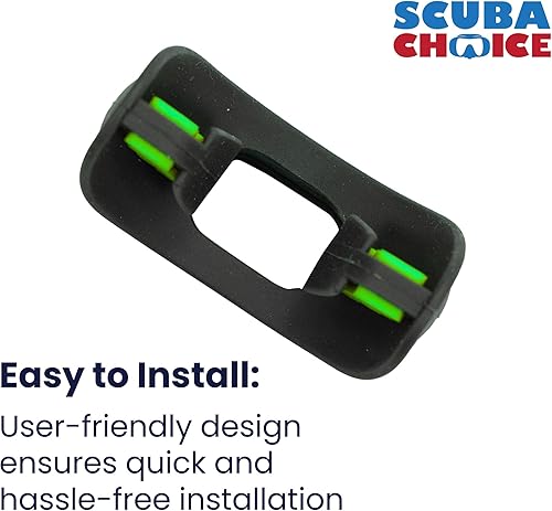 Miniatura 2 de Scuba Choice Scuba Diving Ultra Black Silicone Mouthpiece with Color Tab and Regulator Tie, Green