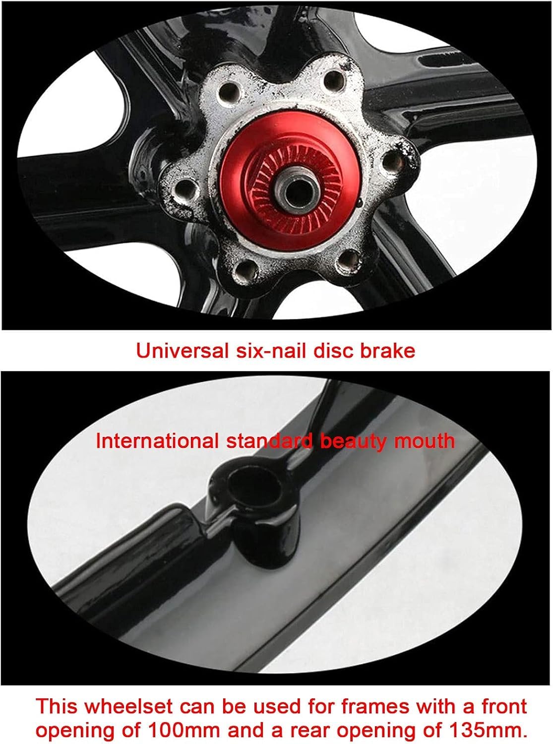 Cerchio da Bicicletta da 26" per Bici MTB (Anteriore Posteriore), Set di Ruote per Bici Cerchi a 5 Razze Freno a Disco Ruote da Ciclismo per Bici da 7/8/9/10 velocità Set di Ruote