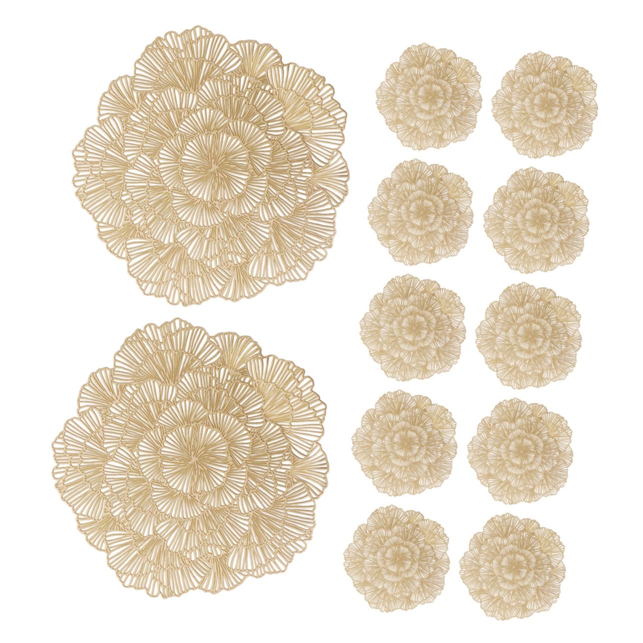 Manteles Individuales Decorativos de Hoja de Ginkgo PVC 12 Piezas