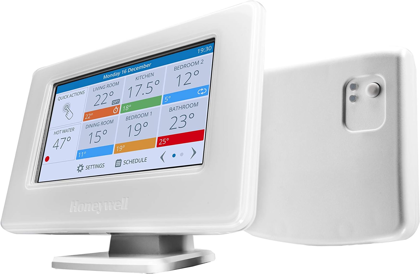 Honeywell Home THR99C3110 evohome Smart Wi-Fi Thermostat Kit with Wireless Boiler Control Relay Module, White (2 Pack) 0V, 139x101x21mm