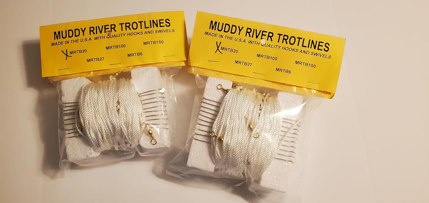Muddy River Trotlines Package of 2 Complete Trotline kit Including Mainline