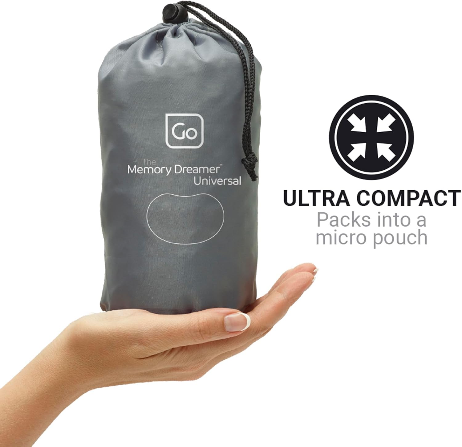 Go Travel Memory Dreamer Universal Pillow, Travel Pillow for Uninterrupted Sleep and Lumbar Support, Deluxe Memory Foam Pillow for Airplane, Bus, Car, and Train, Travel Essentials, Gray - Image 5