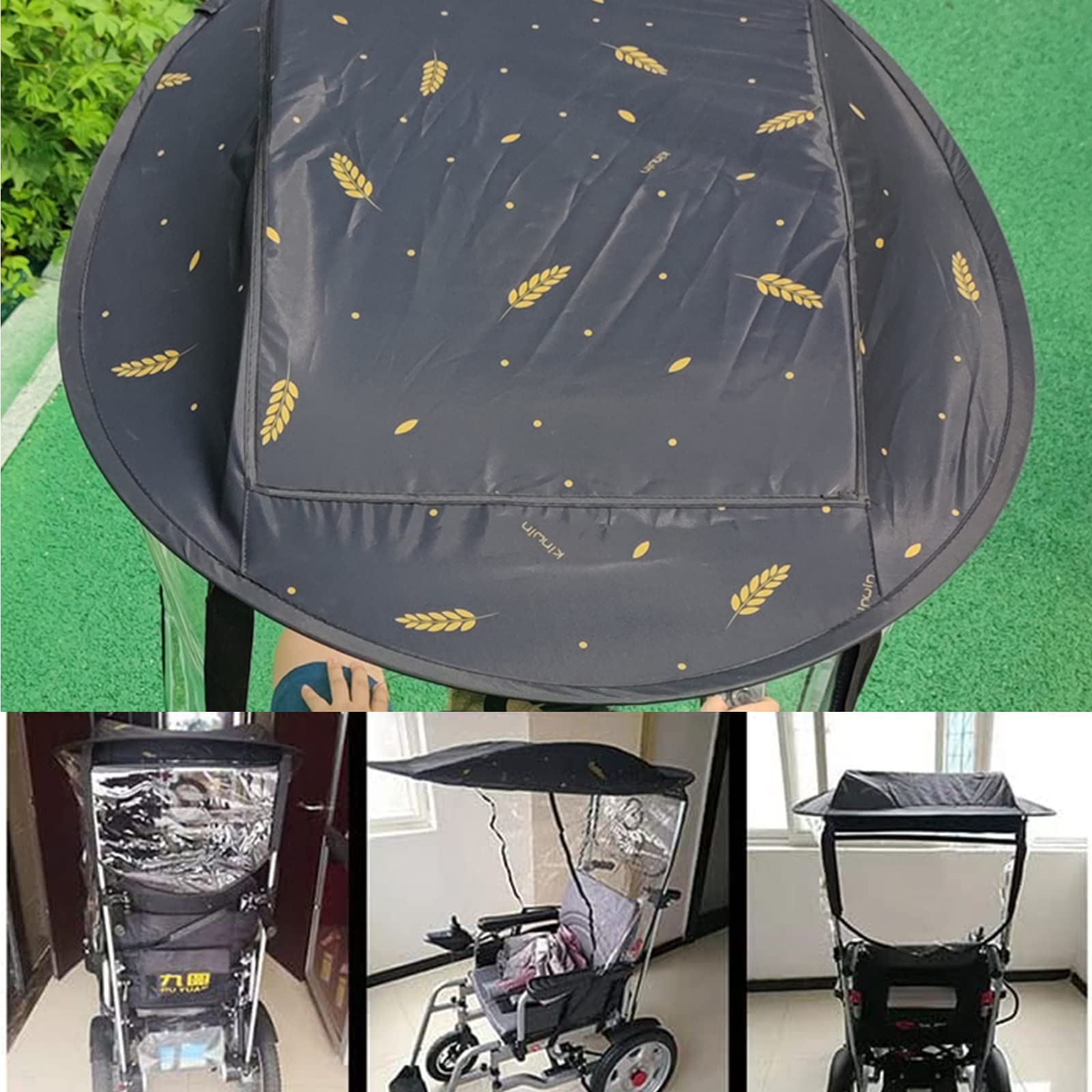 Accesorios para silla de ruedas, toldo para sombrilla para silla de ruedas, soporte universal para paraguas, toldo eléctrico para silla de ruedas, paraguas de movilidad semicerrado