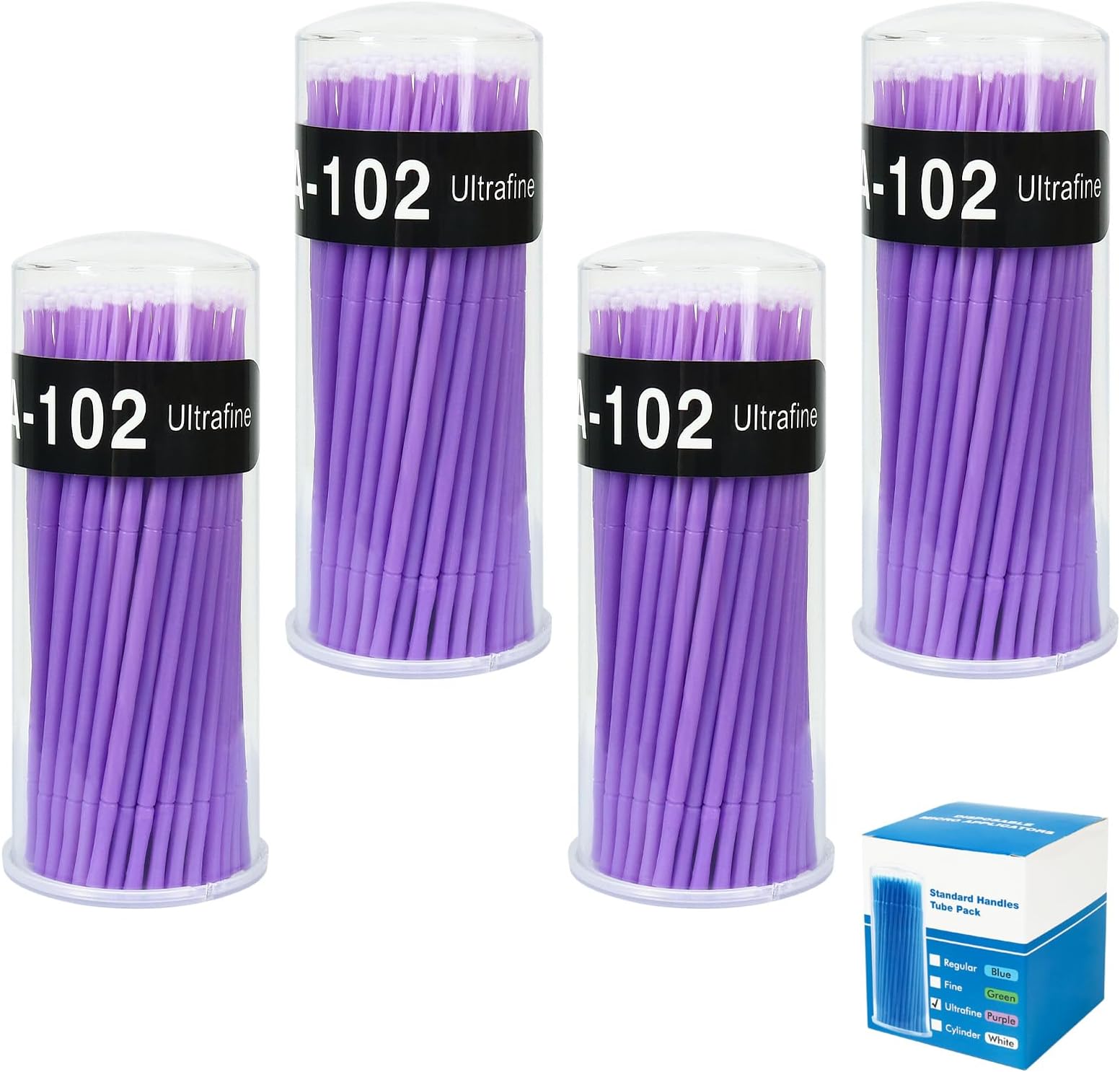 Shintop 400pcs Disposable Micro Applicator Brushes Great for Dental/Oral/Makeup (Purple, 1.5mm)
