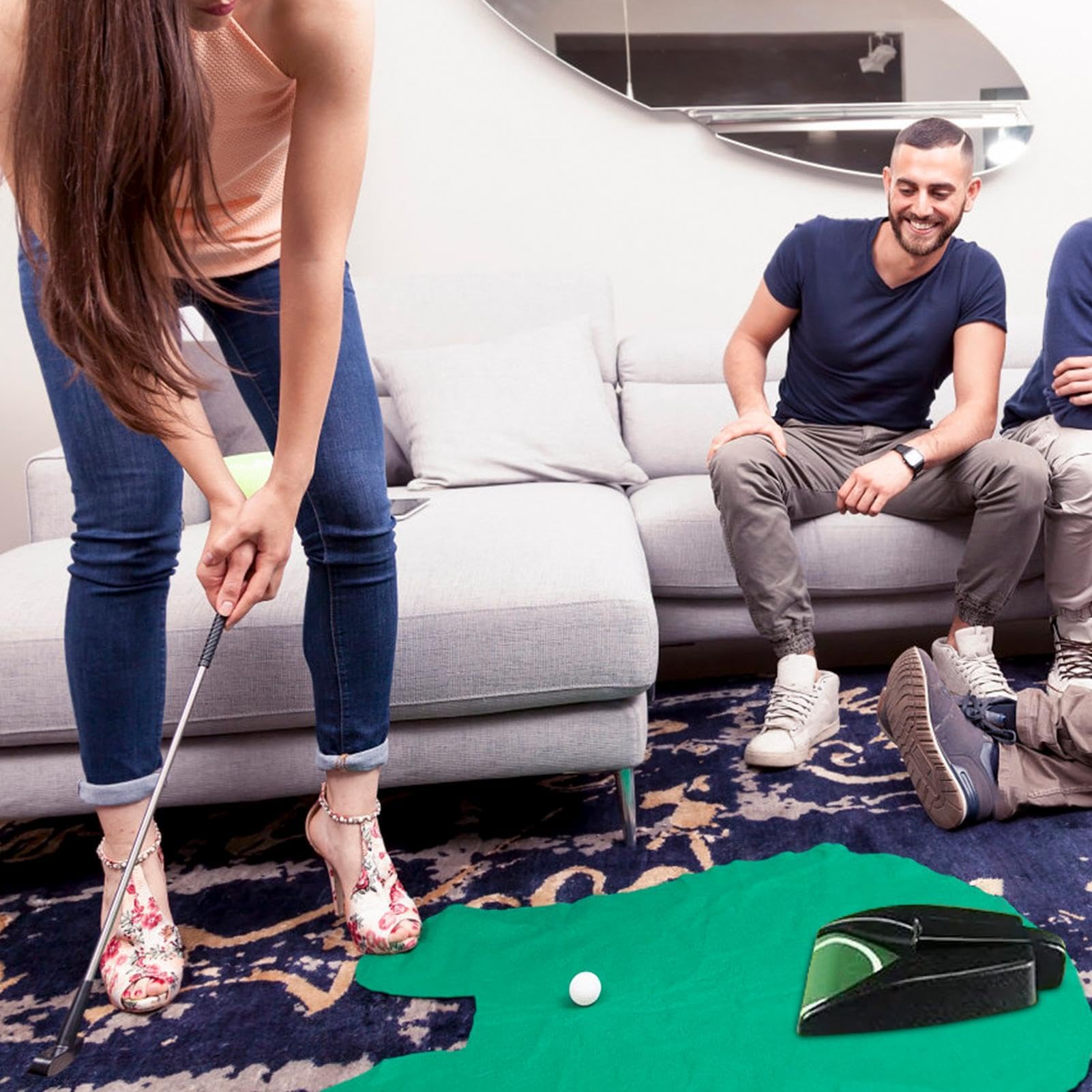 Golf Automatic Putting Cup - Auto Returning Golf Cup Training Aid,Putting Machine Practice Putting Trainer Golf Hole Auto Returning Practice