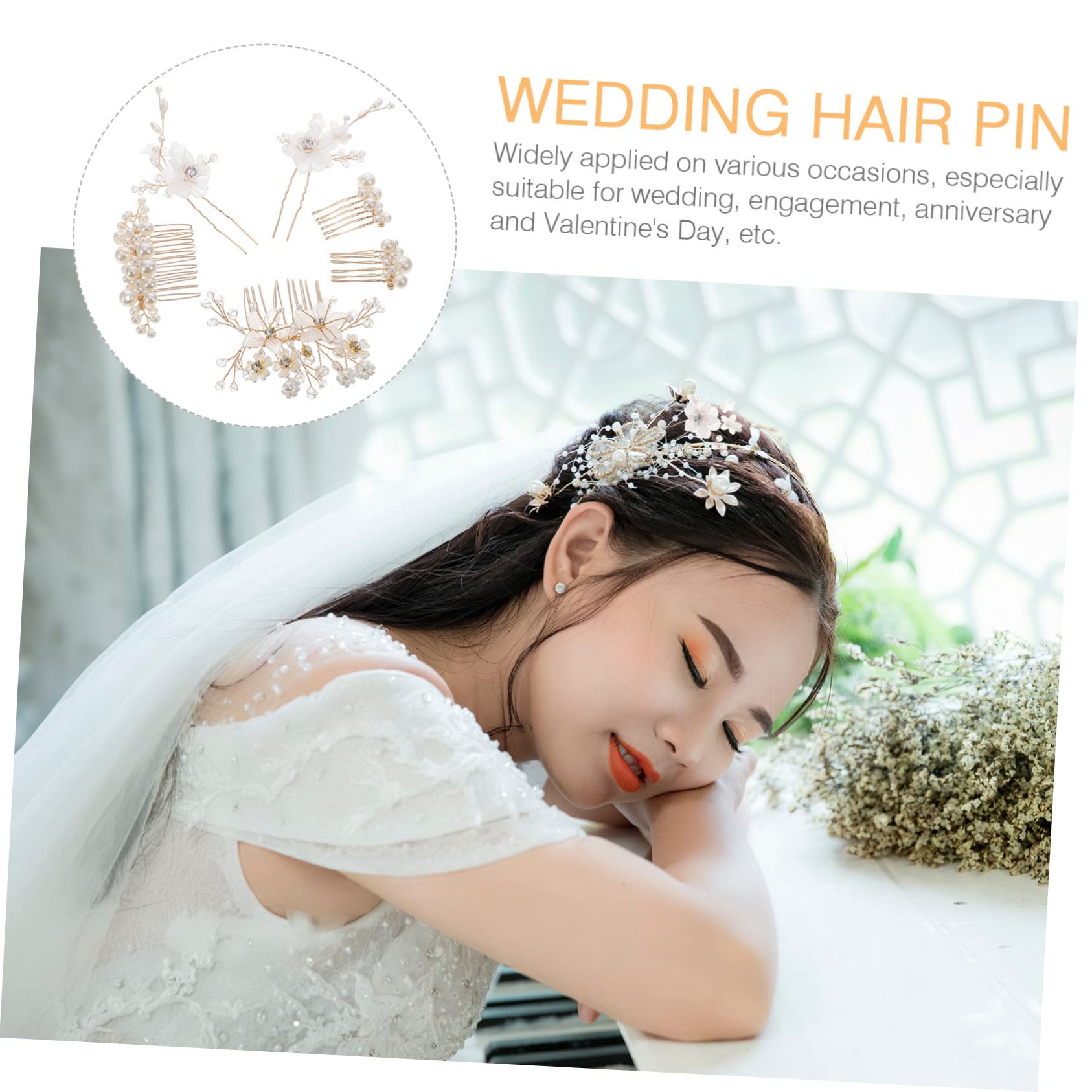FRCOLOR 18 Stk Braut Hochzeit Tiara Haarkämme Aus Kristallperlen Haarseitenkammclips in U-form Braut Haarnadeln Strass Schmuck Brautjungfer Kupferdraht Europäisch Und Amerikanisch